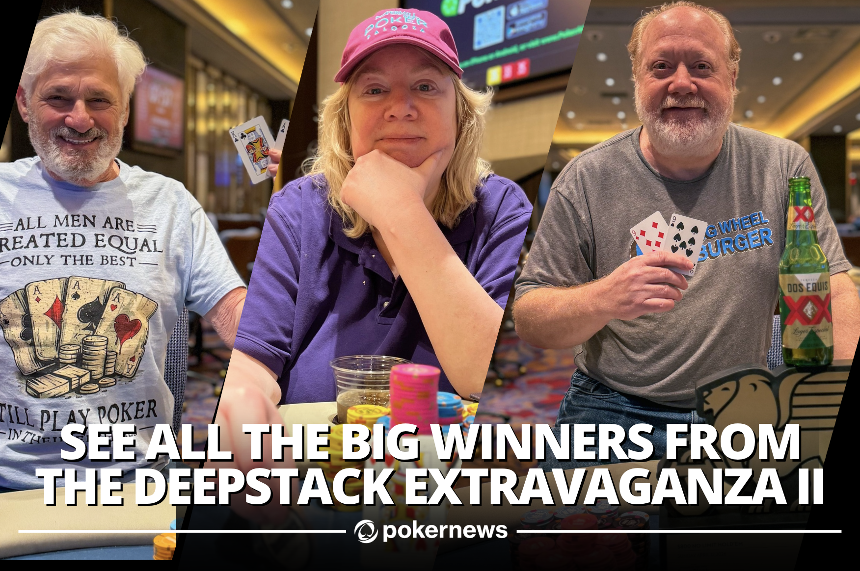 Gracze przy stole pokerowym podczas turnieju Venetian DeepStack Extravaganza II