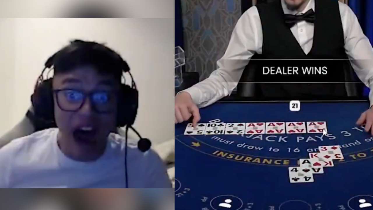 Czy to najbardziej brutalna przegrana w blackjacku, jaką kiedykolwiek widziałeś? Streamer Twitcha przeżywa koszmar
