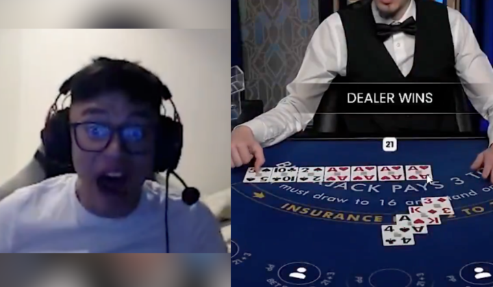 Czy to najbardziej brutalna przegrana w blackjacku, jaką kiedykolwiek widziałeś? Streamer Twitcha przeżywa koszmar