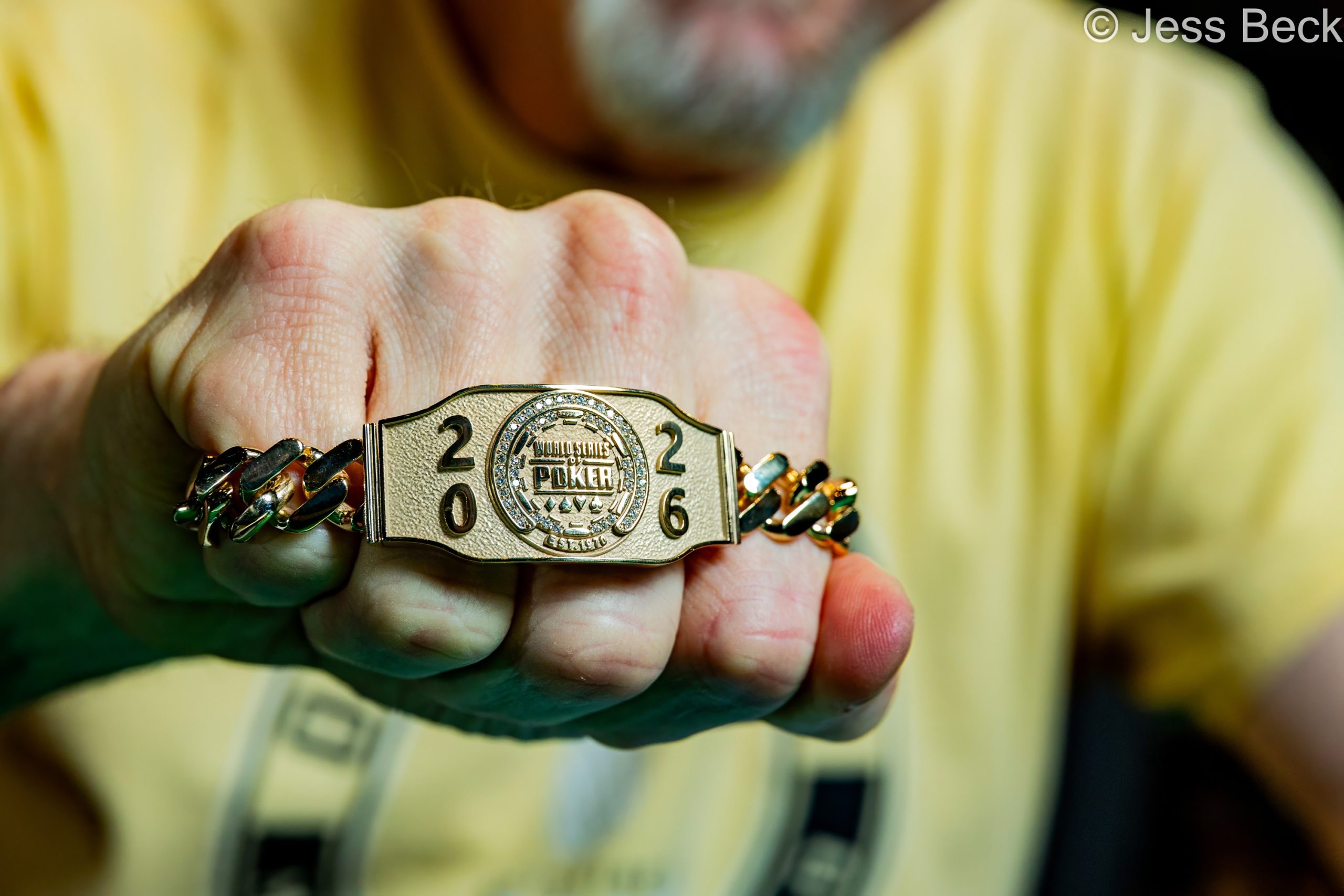 Gracze przy stole pokerowym podczas turnieju World Series of Poker