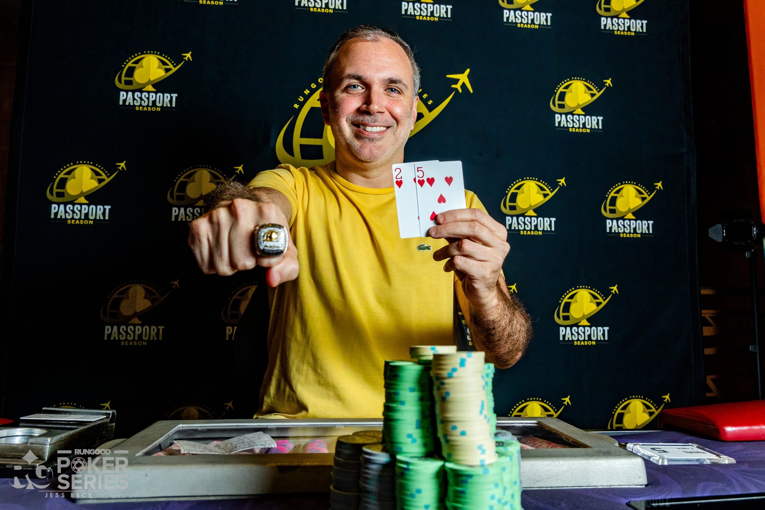 Gracze przy stole pokerowym podczas turnieju RGPS Pompano Beach