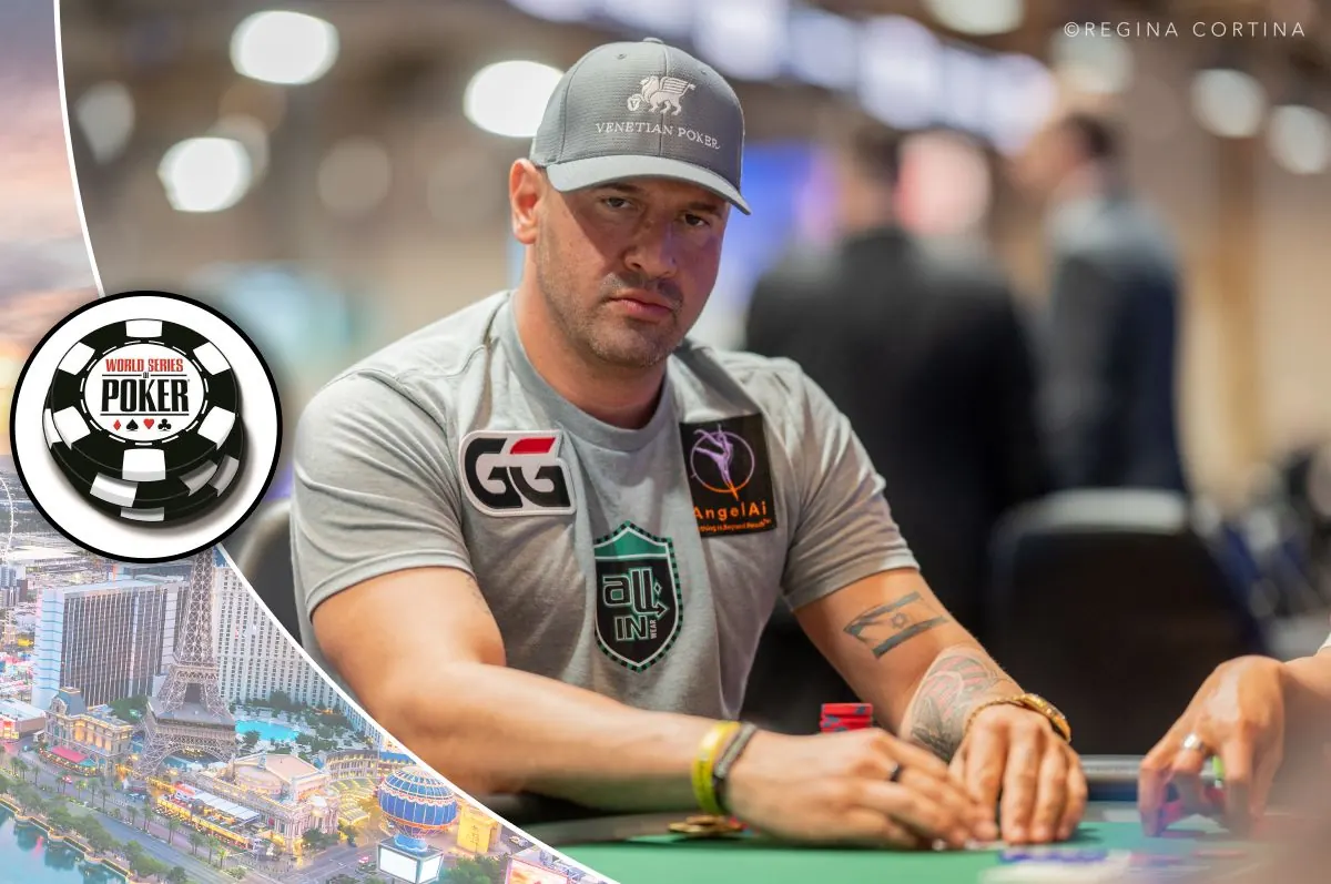 Gracz przy stole pokerowym podczas turnieju World Series of Poker 2026