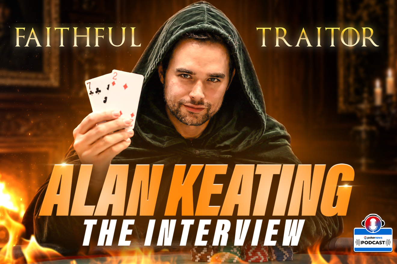 Alan Keating podczas sesji gry przy stole pokerowym na World Series of Poker