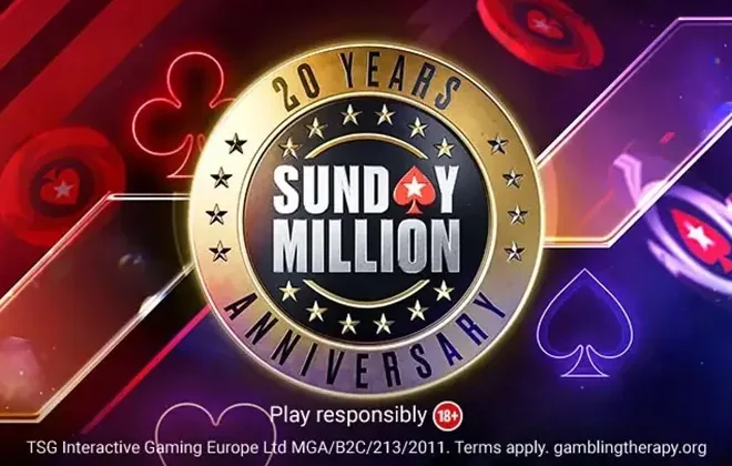 PokerStars świętuje 20. rocznicę Sunday Million z gwarantowaną pulą 5 milionów dolarów
