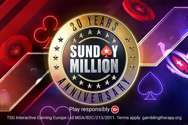 PokerStars świętuje 20. rocznicę Sunday Million z gwarantowaną pulą 5 milionów dolarów