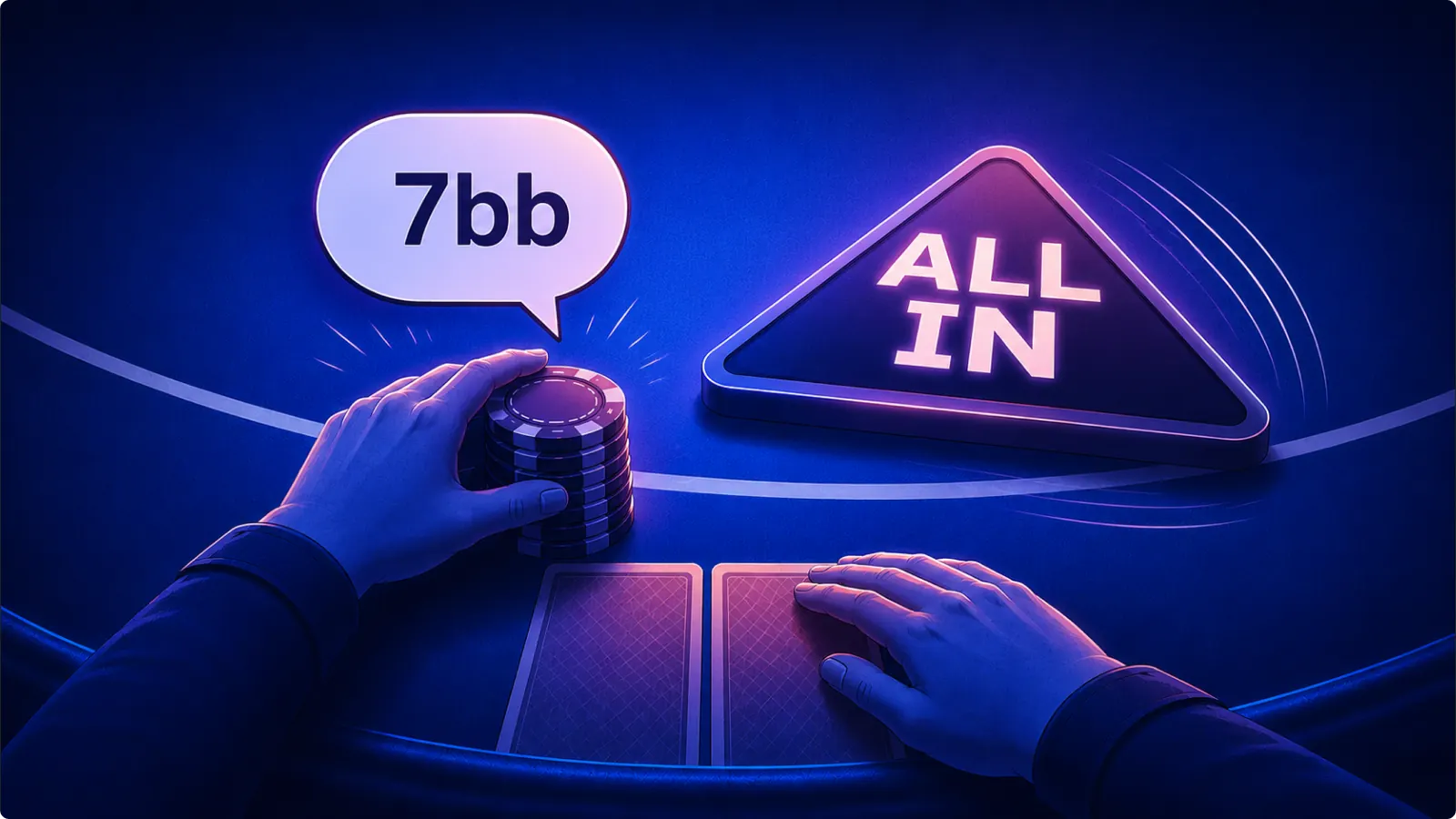 Gracz przy stole pokerowym analizujący stack w turnieju
