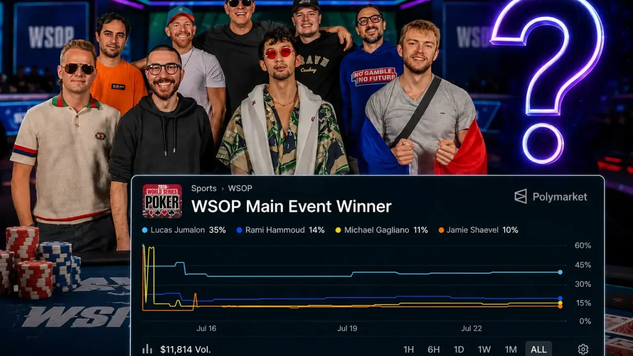 Kursy na zwycięzcę WSOP Main Event 2026 – Polymarket typuje faworytów, ale rynek jest cienki