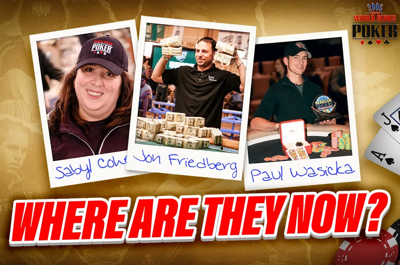 Gracze przy stole pokerowym podczas turnieju World Series of Poker