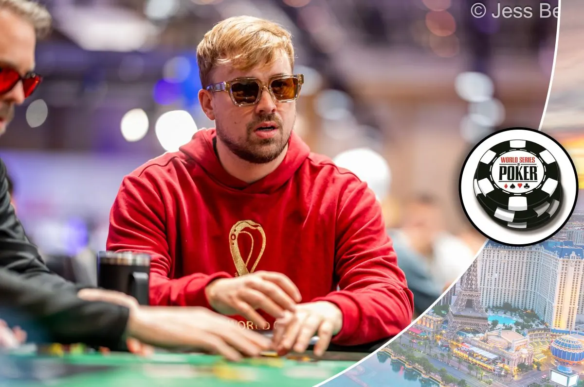 Gracze przy stole pokerowym podczas turnieju World Series of Poker