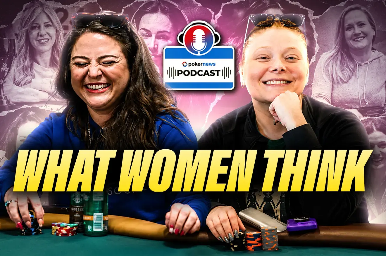 Kobiety przy stole pokerowym omawiające strategię podczas turnieju WSOP