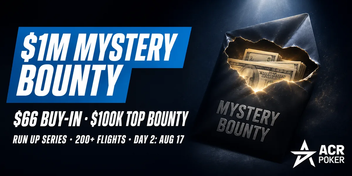 Run Up Series ACR Poker: Mystery Bounty z $1 mln gwarancji przyciąga ponad 1200 wpisowych