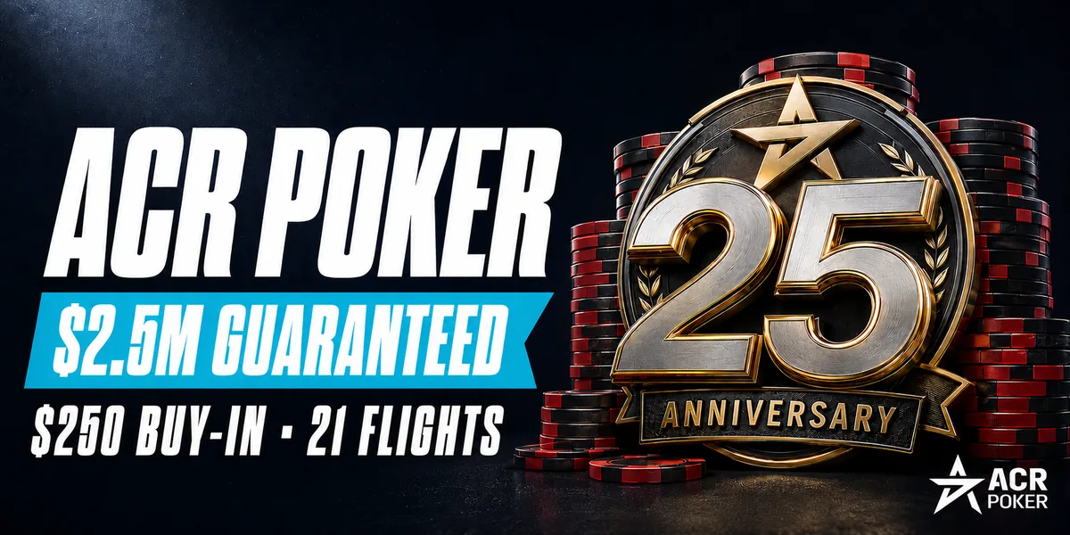 ACR Poker świętuje 25-lecie turniejem z gwarantowanym 2,5 miliona dolarów