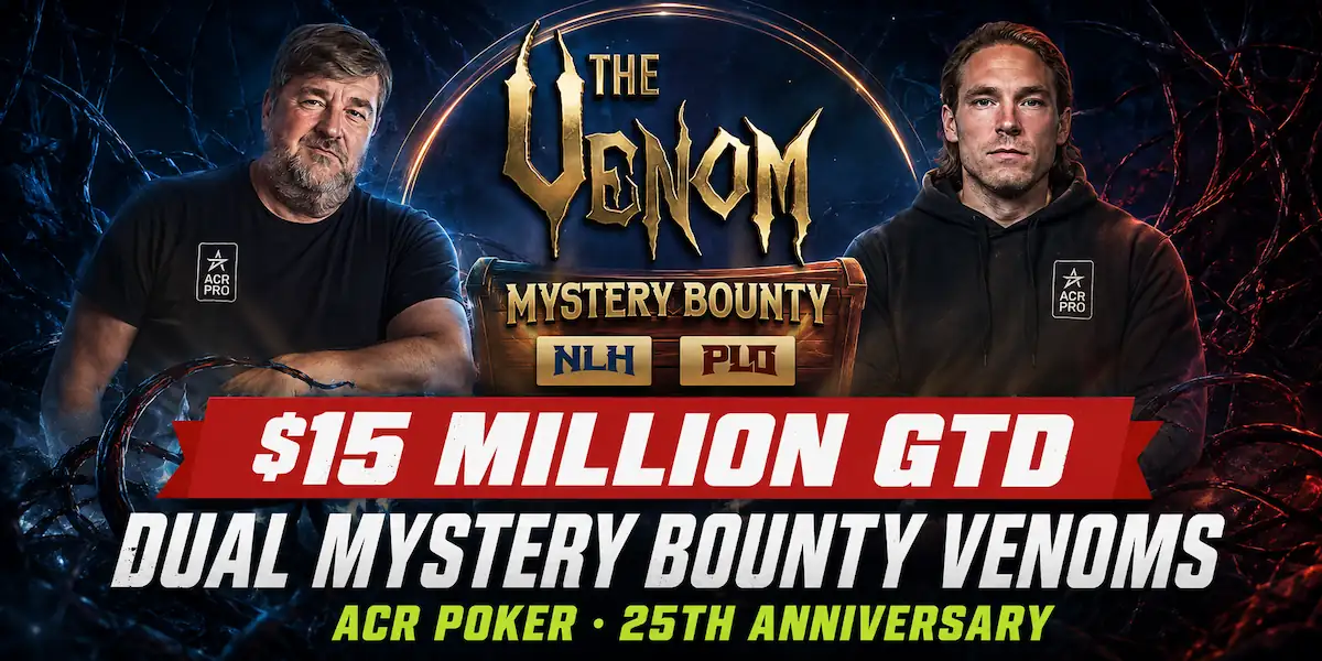 ACR Poker świętuje 25-lecie gigantyczną serią Dual Mystery Bounty Venom z pulą $15 mln