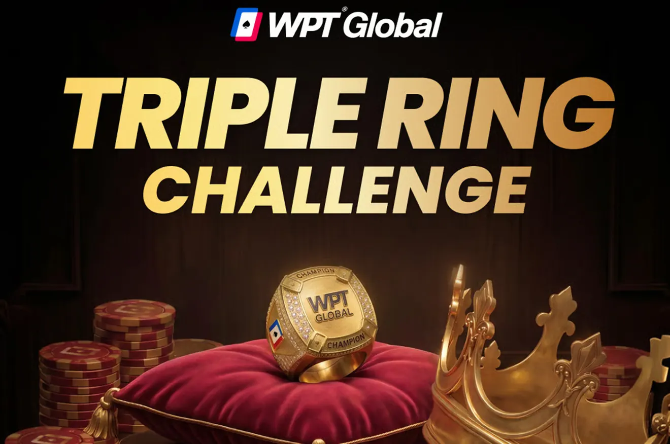 Stół do pokera online z logo WPT Global podczas promocji Triple Ring Challenge