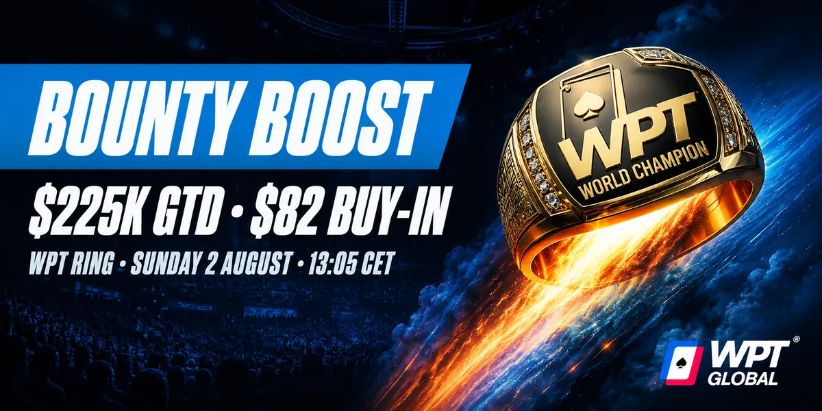 WPT Bounty Boost 2026 na WPT Global: 225 000 $ gwarantowane, wpisowe skacze do 82 $