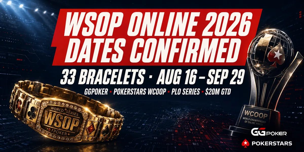 WSOP Online 2026 i WCOOP znów w tym samym miesiącu – kalendarz wrześniowych festiwali