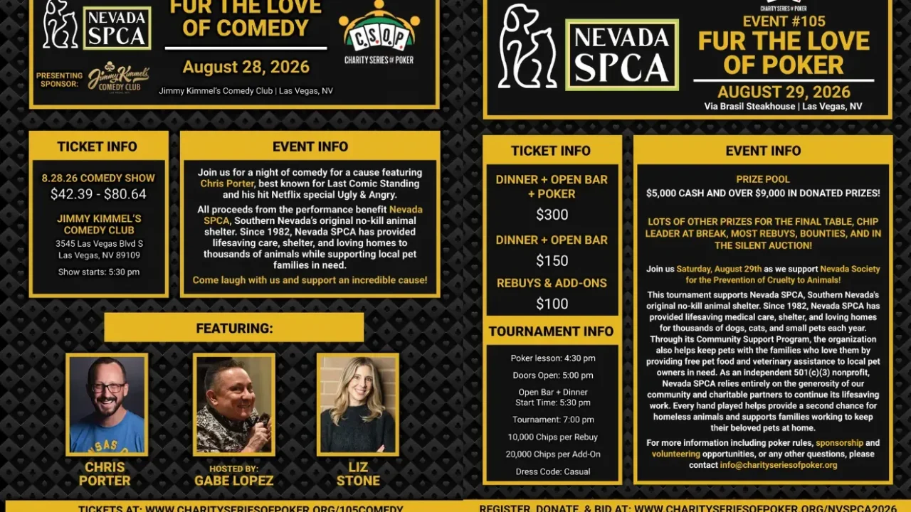 CSOP organizuje weekend charytatywny dla bezdomnych zwierząt w Las Vegas