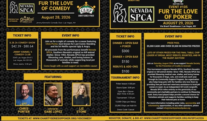 CSOP organizuje weekend charytatywny dla bezdomnych zwierząt w Las Vegas